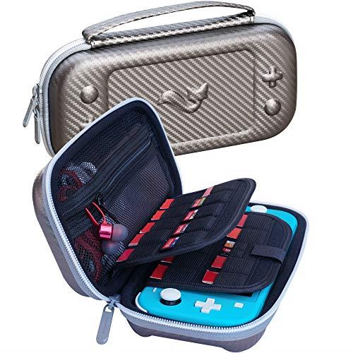 ButterFox Elite Carrying Case for Nintendo Switch Lite with 19 Game and 2 Micro SD Card Holders - Silver Gray