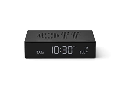 Lexon Flip Premium Reversible LCD Alarm Clock, Black