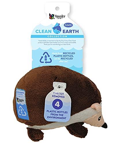 Spunky Pup Clean Earth Hedgehog Plush Dog Toy, Small