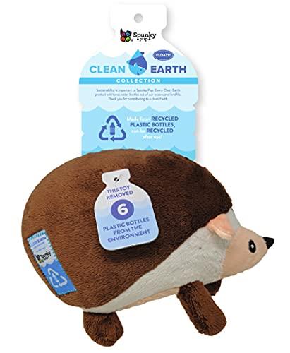 Spunky Pup Clean Earth Hedgehog Plush Dog Toy, Large