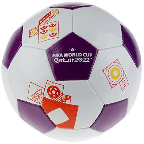 Capelli Sport FIFA World Cup Qatar 2022 Tournament Soccer Ball, Size 5 Officially Licensed Futbol for Youth and Adult Soccer Players, Purple and White