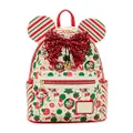 Loungefly Disney - Minnie Christmas Clause Faux Leather Mini Backpack, 10-Inch Height