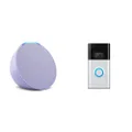 Echo Pop Lavender Bloom + Ring Video Doorbell - Satin Nickel