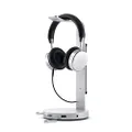 Satechi Aluminum USB Headphone Stand Holder with 3 USB 3.0 Ports & 3.5mm AUX Port - Universal Fit - Compatible with Satechi, Bose, Sony, Beats, JBL, Panasonic, AKG (V2, Silver).