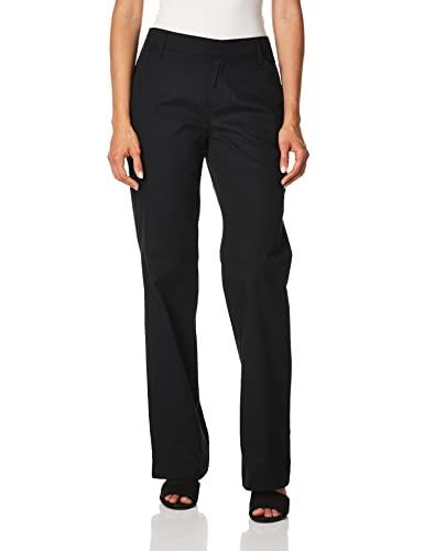 Dickies Women's Relaxed Straight Stretch Twill Pant, Black, 16 Tall