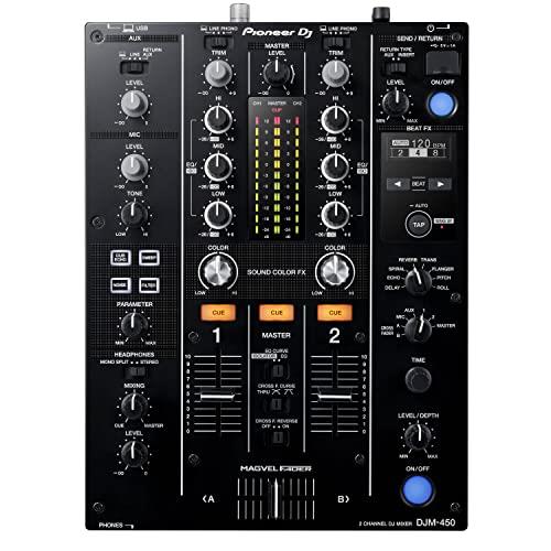 Pioneer DJ DJM-450 2-Channel DJ Mixer with Beat FX, Black