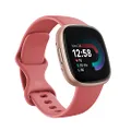 Fitbit Versa 4 Fitness Smartwatch with Built-in GPS and up to 6 Days Battery Life - Compatible with Android and iOS, Pink Sand/Copper Rose