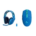 Logitech G G733 Lightspeed Wireless RGB Gaming Headset, Blue Logitech G G305 Lightspeed Wireless Gaming Mouse, Blue