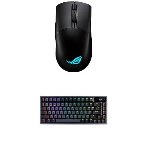 ASUS ROG Keris Wireless AimPoint RGB Gaming Mouse (Black) & ROG Azoth 75% Wireless Custom Gaming Keyboard - ROG NX Red Linear Pre-Lubed Hot-Swappable Switches