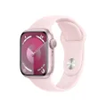Apple Watch Series 9 [GPS 41-mm] Smartwatch with Aluminum Case with Pink Sport Band S/M