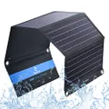 BigBlue 3 USB Ports 28W Solar Charger (5V/4.8A Max Total) Foldable Waterproof Outdoor Solar Battery Charger Compatible for iPhone Samsung Galaxy LG etc