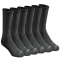 Dickies Men's Dri-Tech Moisture Control Crew Socks Multipack, Heathered Grey (6 Pairs), 15-17
