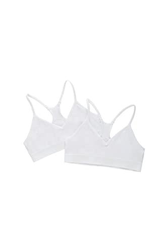Bonds Girls’ Underwear Seamless Racer Crop - 2 Pack, White (2 Pack), 10/12