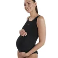 Speedo Women's Maternity Fitness 1 Piece Swimsuit, Black, L