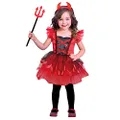 amscan Girl's Little Devil Costume, Size 3-4 Years Red/Black