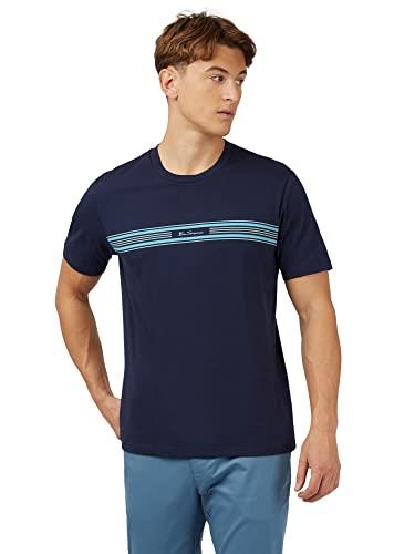 Ben Sherman Men's Seasonal Stripe T-Shirt, Marine, XX-Large
