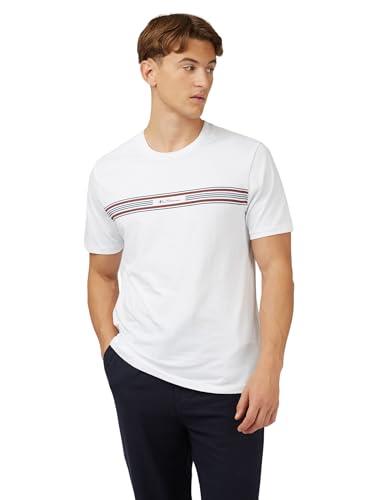 Ben Sherman Men's Seasonal Stripe T-Shirt, White, Large