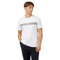 Ben Sherman Men's Seasonal Stripe T-Shirt, White, X-Small