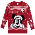 Disney Girls Christmas Jumper Minnie Mouse, Red, 4