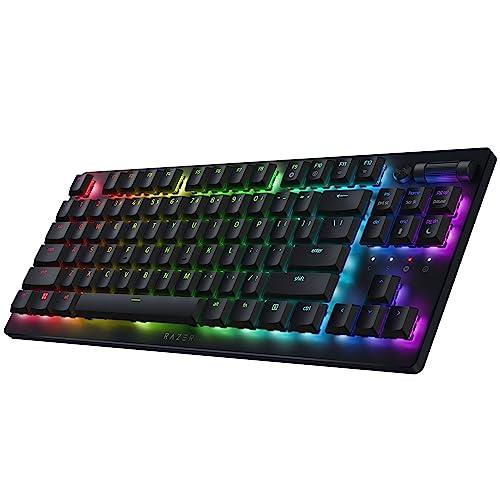 Razer DeathStalker V2 Pro TKL Wireless Gaming Keyboard: Low-Profile Optical Switches - Linear Red - HyperSpeed Wireless & Bluetooth 5.0-50 Hr Battery - Ultra-Durable Coated Keycaps - Chroma RGB
