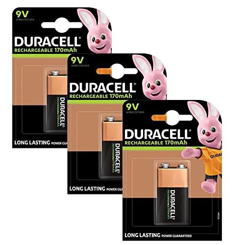 Duracell Rechargeable 9 V Batteries, Pack of 3