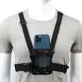 Mobile Phone Chest Strap Mount,Harness Strap Holder Universal Cell Phone Clip for Action Camera POV Compatible with Gopro Akaso Samsung iPhone etc