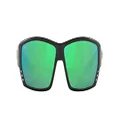 Costa Del Mar Men's Tuna Alley Rectangular Sunglasses, Blackout/Copper Green Mirrored Polarized-580g, 62 mm