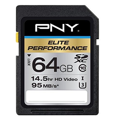 PNY Elite Performance 64GB Flash Memory High Speed SDXC Class 10 UHS-I (P-SDX64U395-GE)
