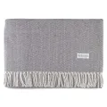 Sferra - Celine Herringbone, 100% Cotton Throw Blanket - Charcoal