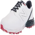 New Balance Men's Striker v3 Golf Shoe, White/Blue/Red, 8.5