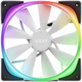 NZXT AER RGB 2-140mm - HF-28140-BW - Advanced Lighting Customizations - Winglet Tips - Fluid Dynamic Bearing - LED RGB PWM Fan - Single (Lighting Controller REQUIRED & NOT INCLUDED) - White