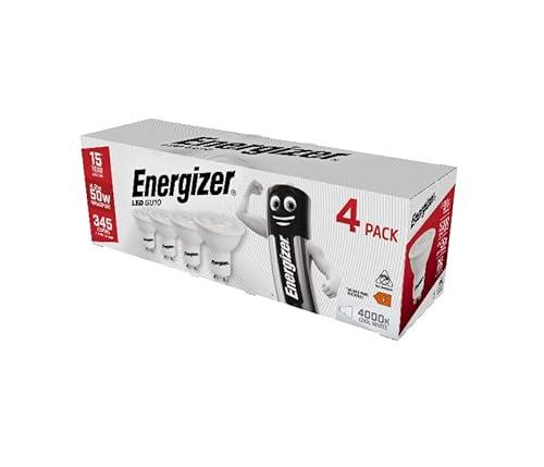Energizer Modern LED Energy Saving Lightbulb, GU10, 5 W, Cool White, 4 Pack