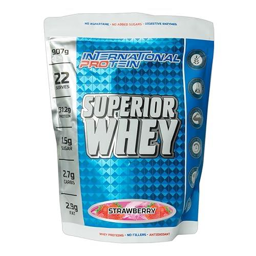 International Protein Superior Whey Strawberry Protein Powder 907 g