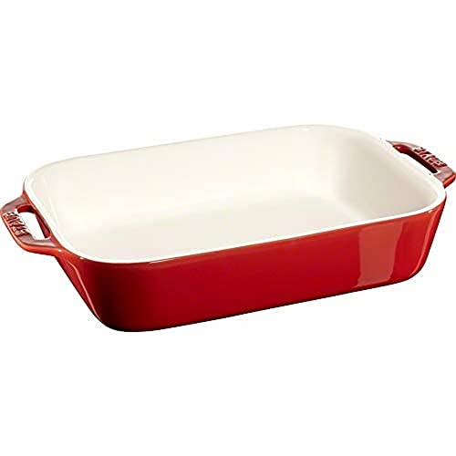 Oven-Proof Dish 27 x 20 cm Rectangular Ceramic Baking Dish Ceramic Dust Cherry