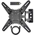 VideoSecu ML531BE TV Wall Mount for Most 27"-55" LED LCD Plasma Flat Screen Monitor up to 88 lb VESA 400x400 with Full Motion Swivel Articulating 20 in Extension Arm, HDMI Cable & Bubble Level WP5