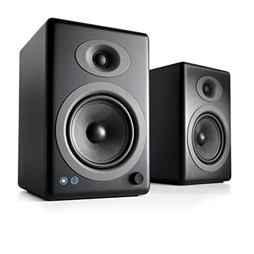 Audioengine A5+ 150W Powered Home Music Speaker System for Studios, Home Theaters, Bookshelves, Gamers - for Music, Movies and Gaming (Black, Pair)