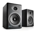 Audioengine A5 Plus Classic 150W Powered Bookshelf Speakers with Remote Control, Built in Analog Amplifier - Black