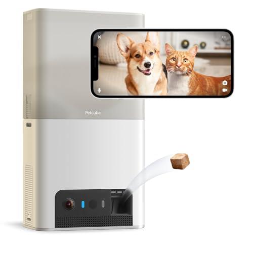 Petcube Bites 2 Lite | Interactive WiFi Pet Monitoring Camera with Phone App and Treat Dispenser, 1080p HD Video, Night Vision, Two-Way Audio, Sound and Motion Alerts, Cat and Dog Monitor