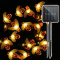 Solar Powered Honeybee Outdoor Light, 30 LED Waterproof Fairy String Lights, Bumble Bee Shape Decor Light for Garden, Flower Fence, Patio, Lawn, Trees, Party Home Xmas (Warm White)