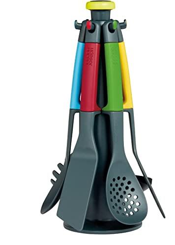 Casdon Joseph Joseph Elevate | Colourful Kitchen Utensil Set for Children Aged 3 Years & Up | Comes with Rotating Storage Stand!