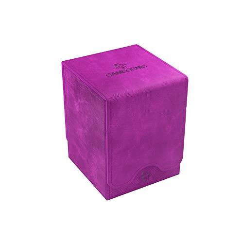 Gamegenic Squire 100+ XL Convertible Deck Box | Card Storage Box with Removable Cover Clips | Holds 100 Double-Sleeved Cards in Extra Thick Inner Card Sleeves | Purple Color | Made by (GGS20101ML)