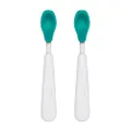 OXO TOT Feeding Spoon Set with Soft Silicone, Teal,