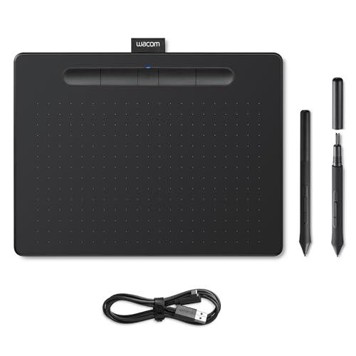 Wacom Intuos Medium Drawing Tablet Bluetooth - Digital Tablet for Painting, Sketching and Photo Retouching with Pressure Sensitive Pen, Black - Ideal for Work from Home & Remote Learning