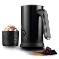 Salter EK5134 Stainless Steel Hot Chocolate Maker 4-in-1 Automatic Milk Frother, Hot & Cold Milk Heater and Foamer, 240ml/115ml, 500W, Cordless, LED Control Panel, Black
