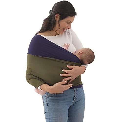 Kloovete Baby Wrap Carrier, Reversible Bonding Comforter, Soft & Stretchy Baby and Infant Sling, Perfect Baby Carrier Wrap Sling for Born and Infant up to 35 lbs. Oliver/Navy