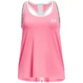 Under Armour Knockout Tank Top, Pink Punk/White, Girl's Small