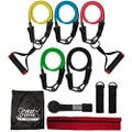 Protone resistance bands set - 5 tube set with handles, door anchor, ankle straps and carry bag for home fitness / travel fitness / strength - exercise bands for men and women