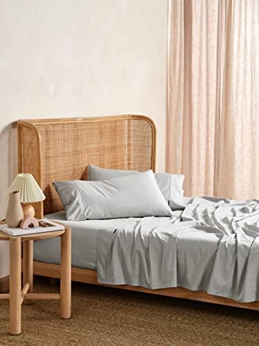 Linen House Nara 400TC Bamboo/Cotton Silver Super King Sheet Set