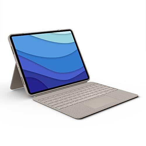 Logitech Combo Touch iPad Pro 12.9-inch (5th gen - 2021) Keyboard Case - Detachable Backlit Keyboard with Kickstand, Click-Anywhere Trackpad, Smart Connector - Sand; USALayout