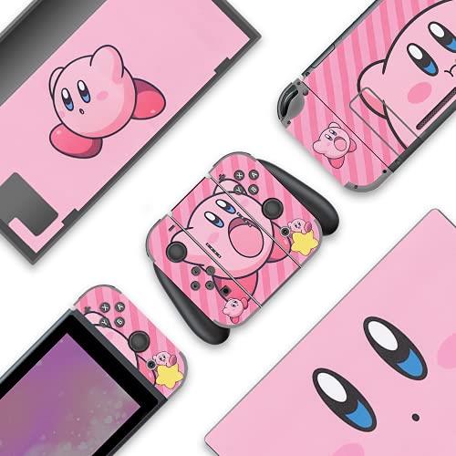 BelugaDesign Kirby Switch Skin | Cute Pastel Sticker Wrap Vinyl Decal | Anime Smash Kawaii Japanese Cartoon Game l Compatible with Nintendo Switch (Switch Standard, Hot Pink)